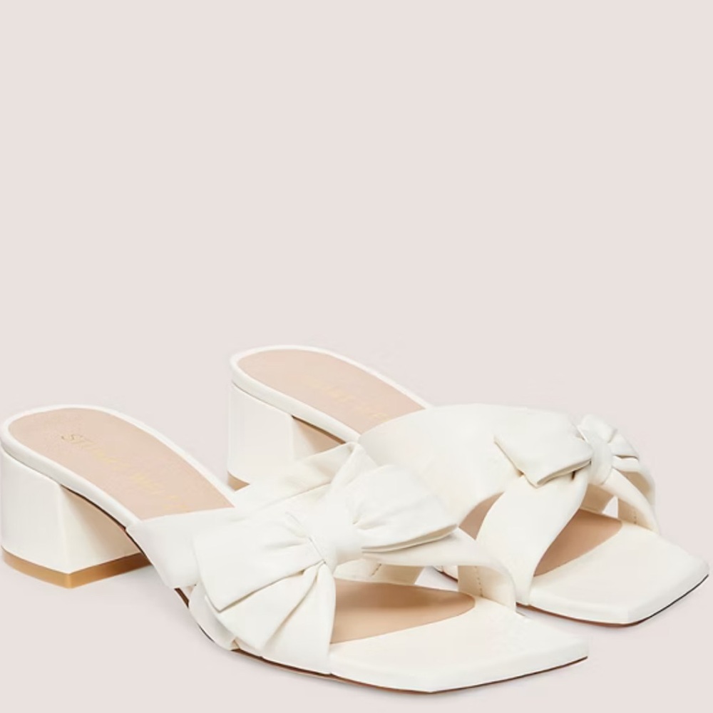 NEW in box Stuart Weitzman Sofia 45 slide in cream size 8.5